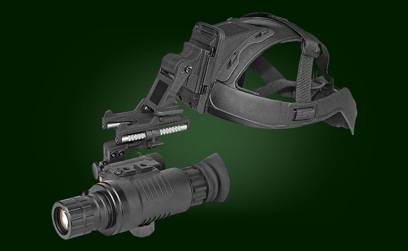 MNV night vision monocular on a helmet